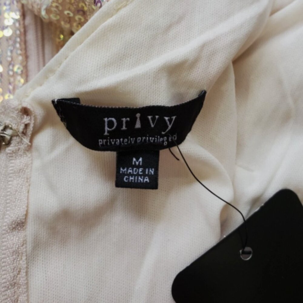 Privy One Shoulder Cut Out Sequin Mini Dress M - Picture 5 of 9